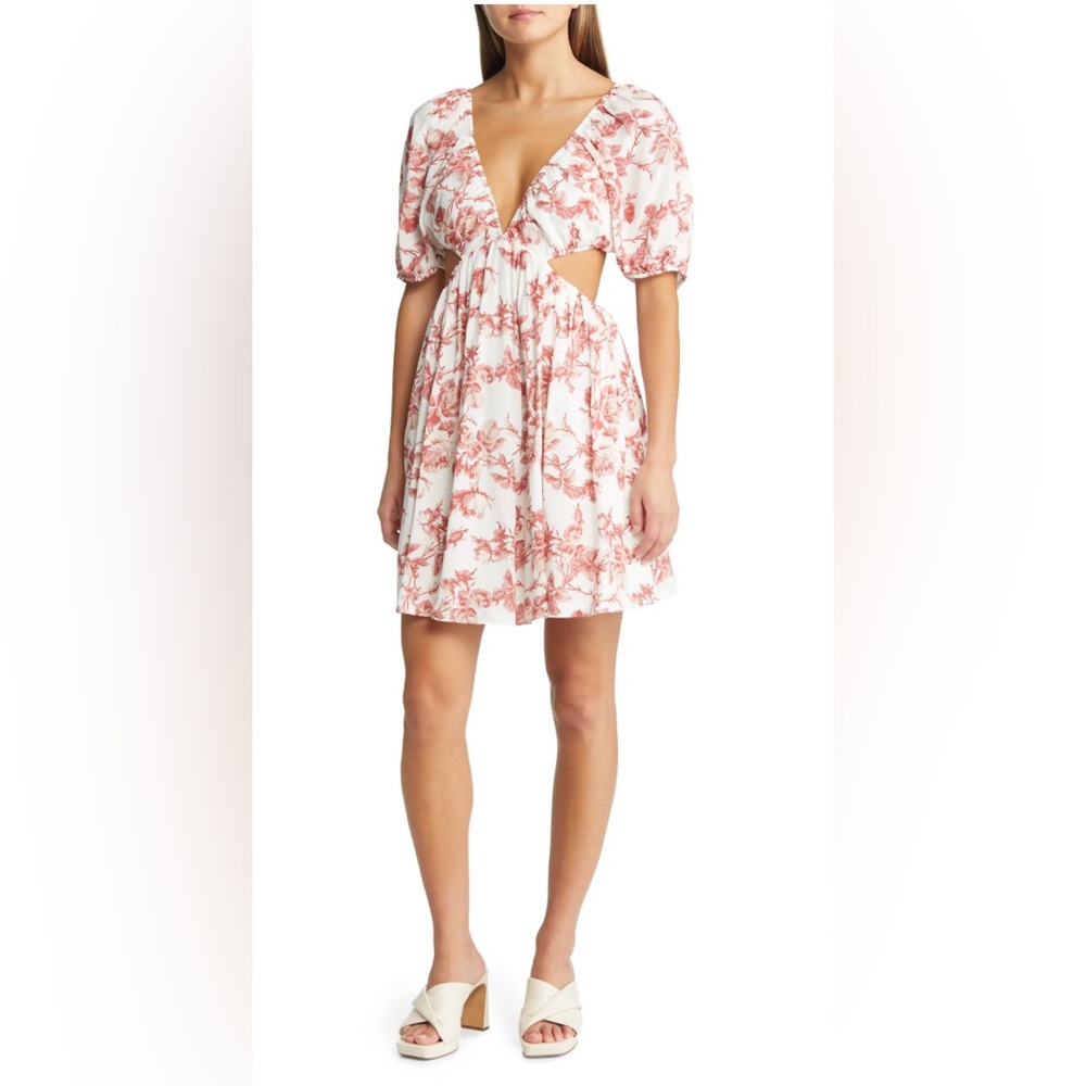 Bardot cut out mini dress